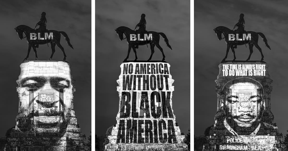 Powerful Video Projections Supporting BLM Help Reclaim Controversial Confederate Statue [Interview]