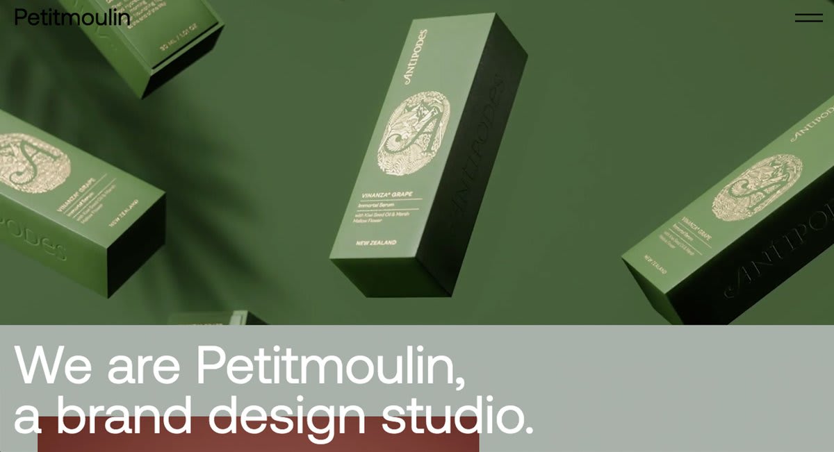 Petitmoulin Studio by Petitmoulin (France) wins SOTD A French contemporary design studio dedicated to beautiful brands. Deeply inspired by brand stories, we create bold & elegant identities in a modern aesthetic way. ↳