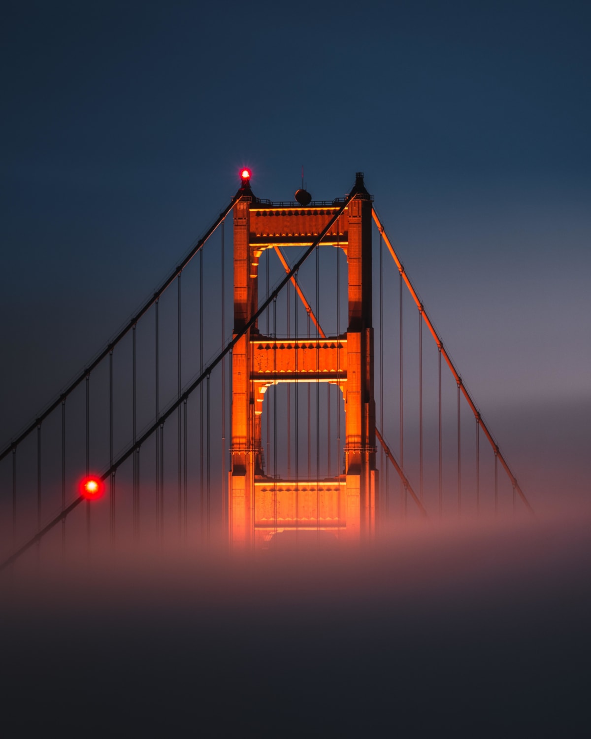 Low fog at the Golden Gate Bridge - San Francisco, CA