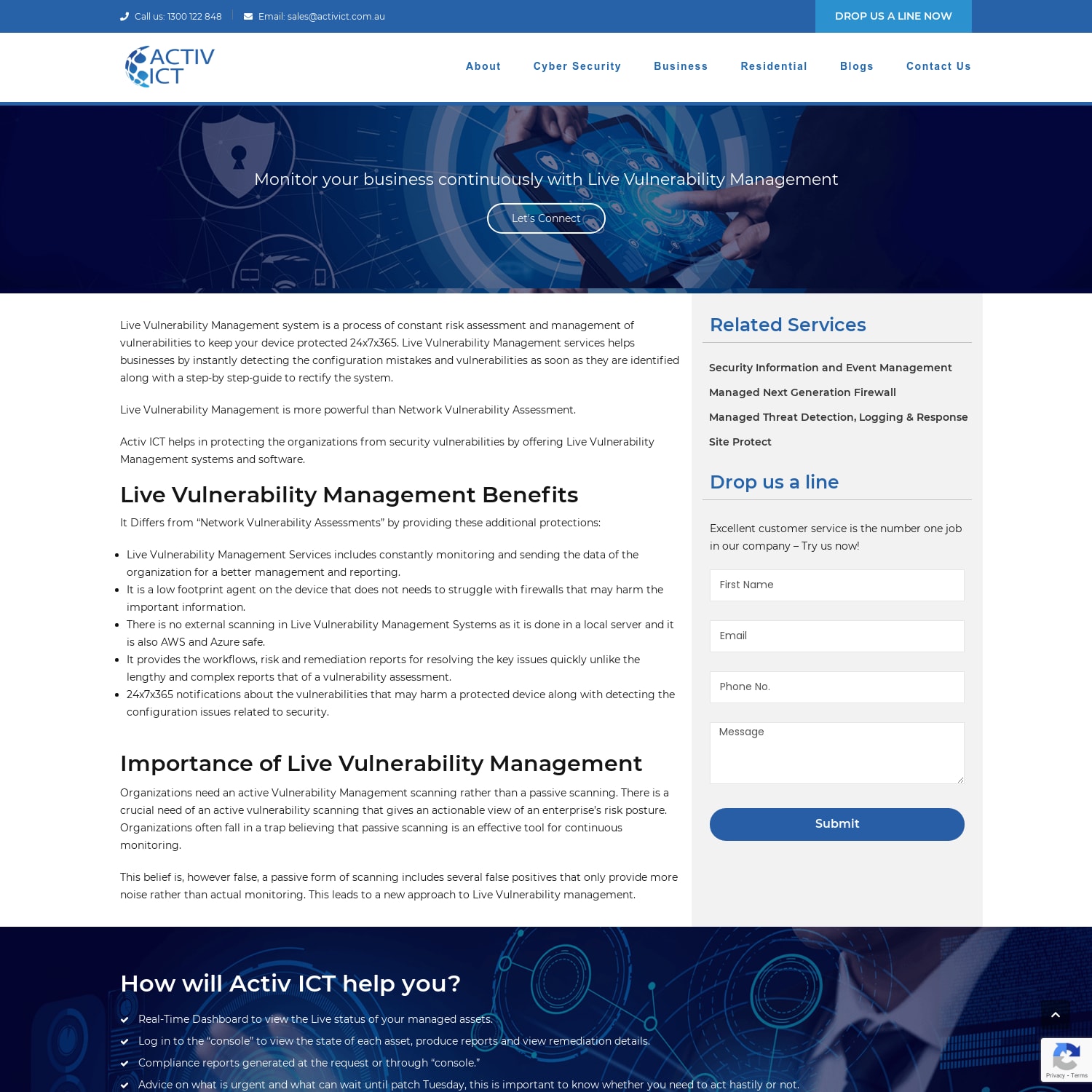 Live Vulnerability Management Services, vulnerability Scan System