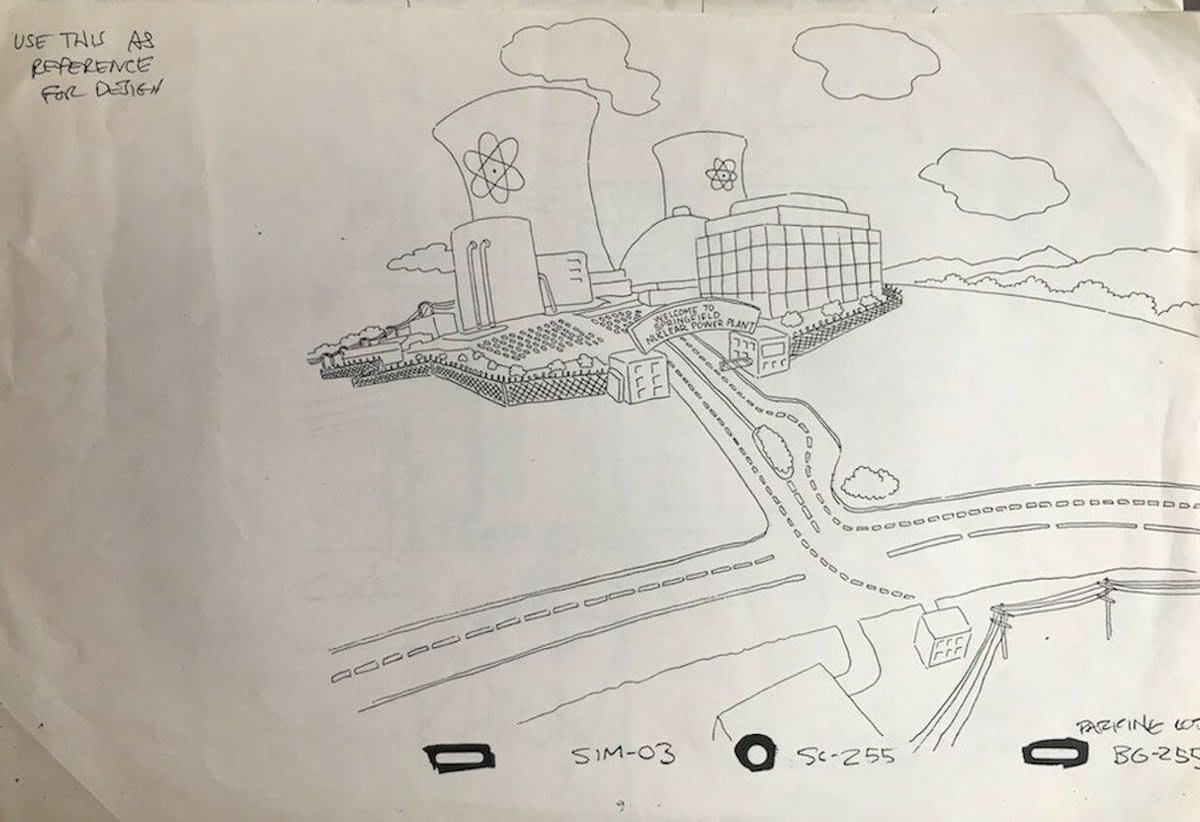 I don't have too many details for this one, apart from it appearing to be a reference design for the power plant from the production of Homer's Odyssey (first airing January 21st, 1990 and directed by Wes Archer).