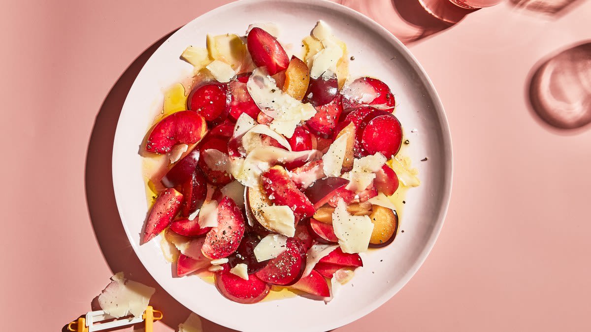 Plum Salad with Black Pepper and Parmesan Recipe