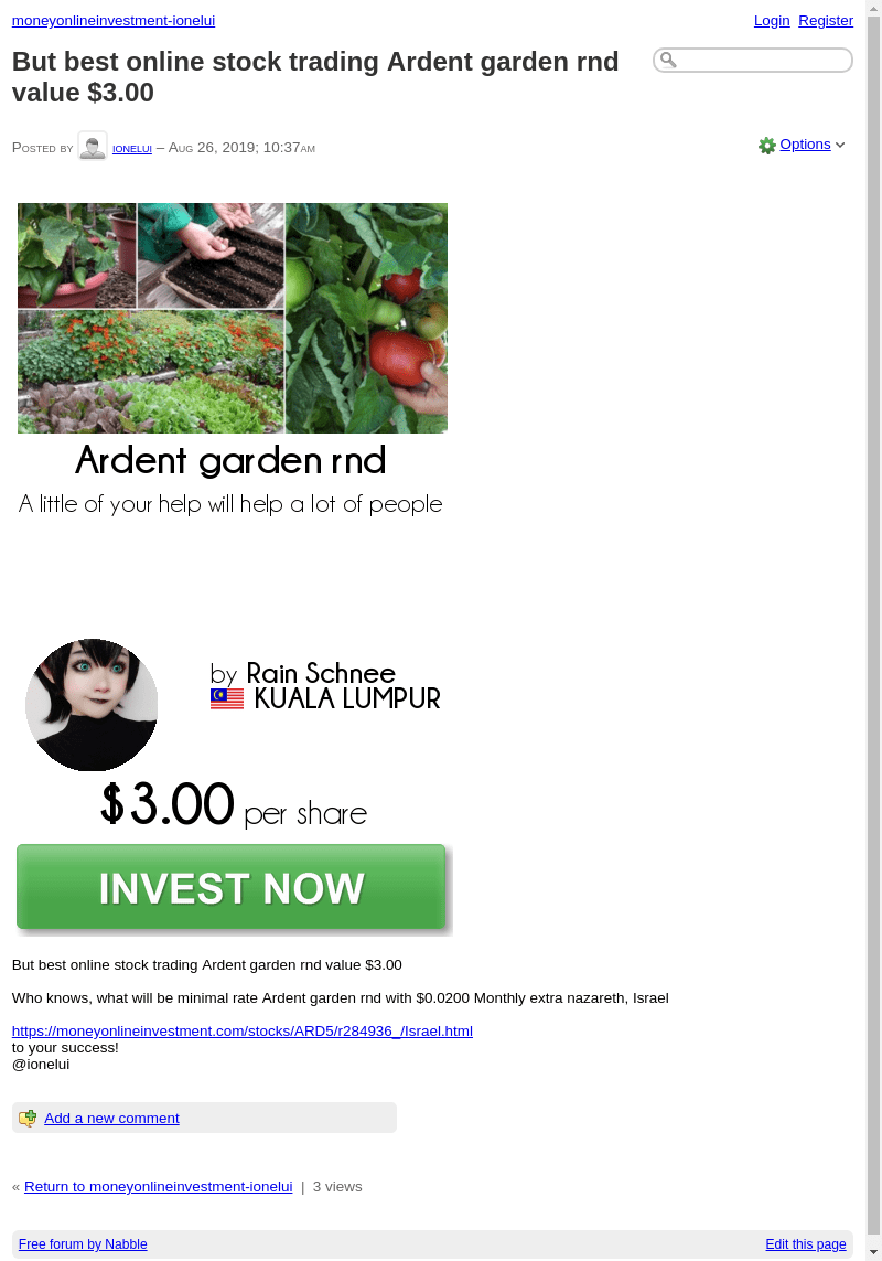 moneyonlineinvestment-ionelui - But best online stock trading Ardent garden rnd value $3.00