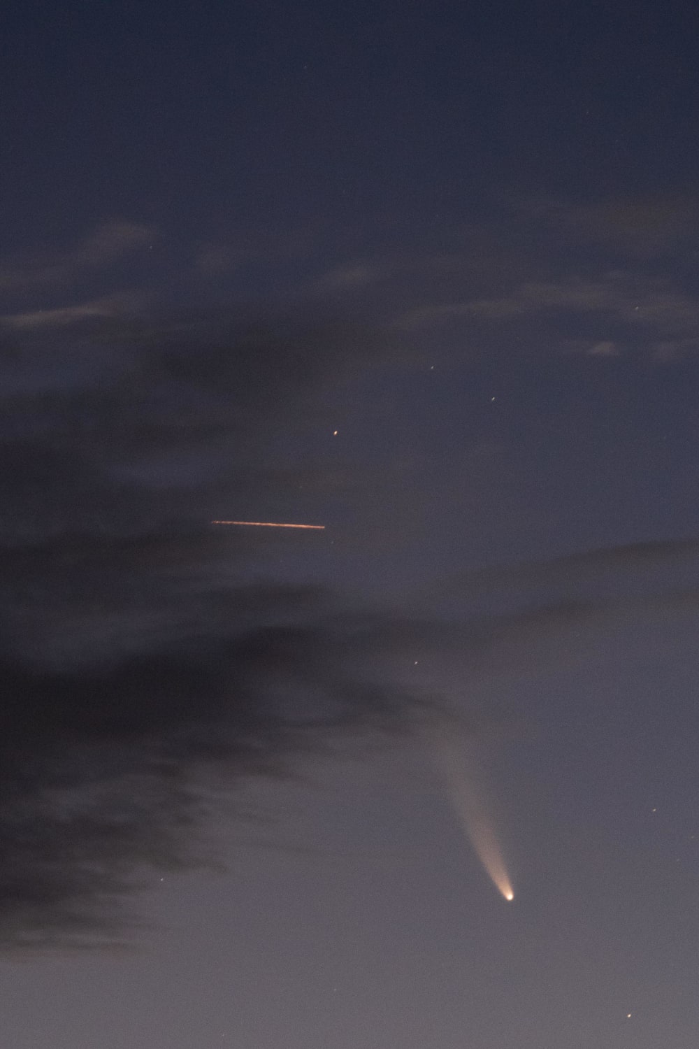 Another ISS crossing in front of NEOWISE photo