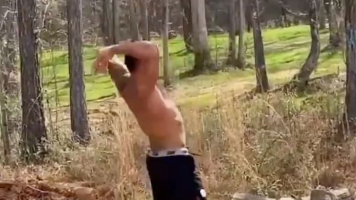 VIDEO: James Conner Chucking Logs Over His Head in the Wilderness is Best Quarantine Workout We've Seen