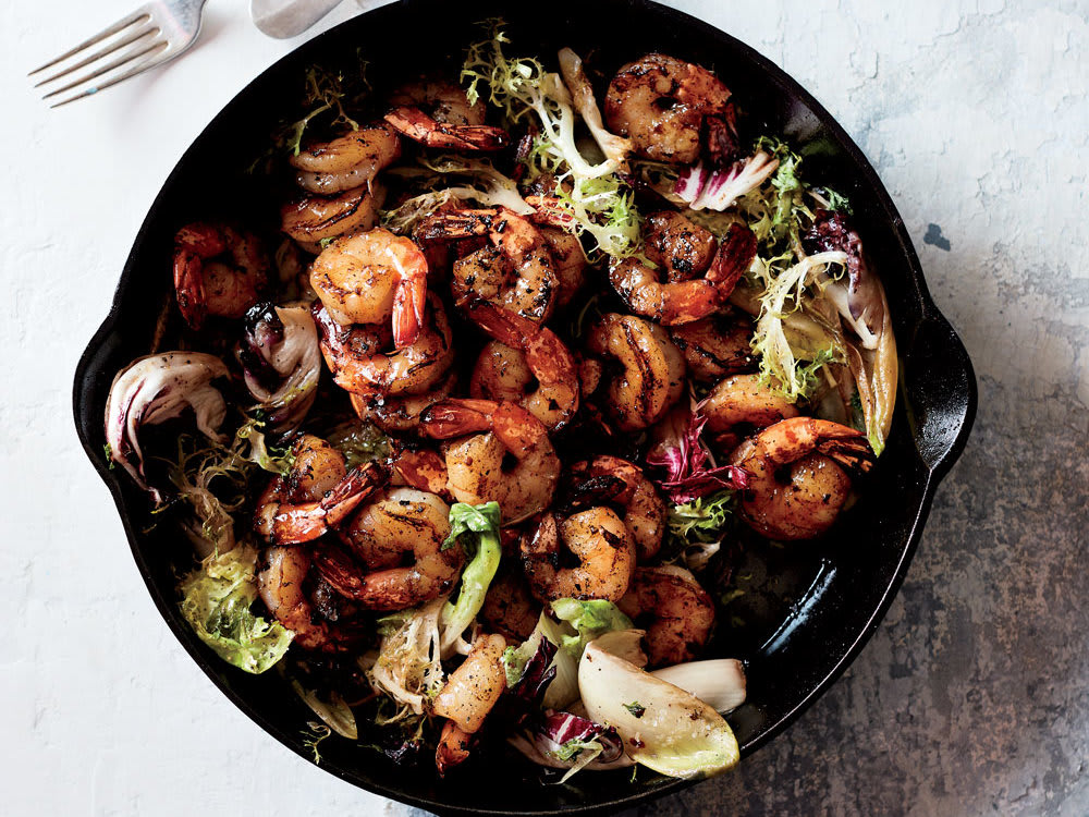 Buttery Cast-Iron Shrimp with Winter Salad