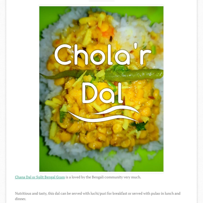 Recipe 61: Chana Dal Bengali Style ~ Spices n Secrets