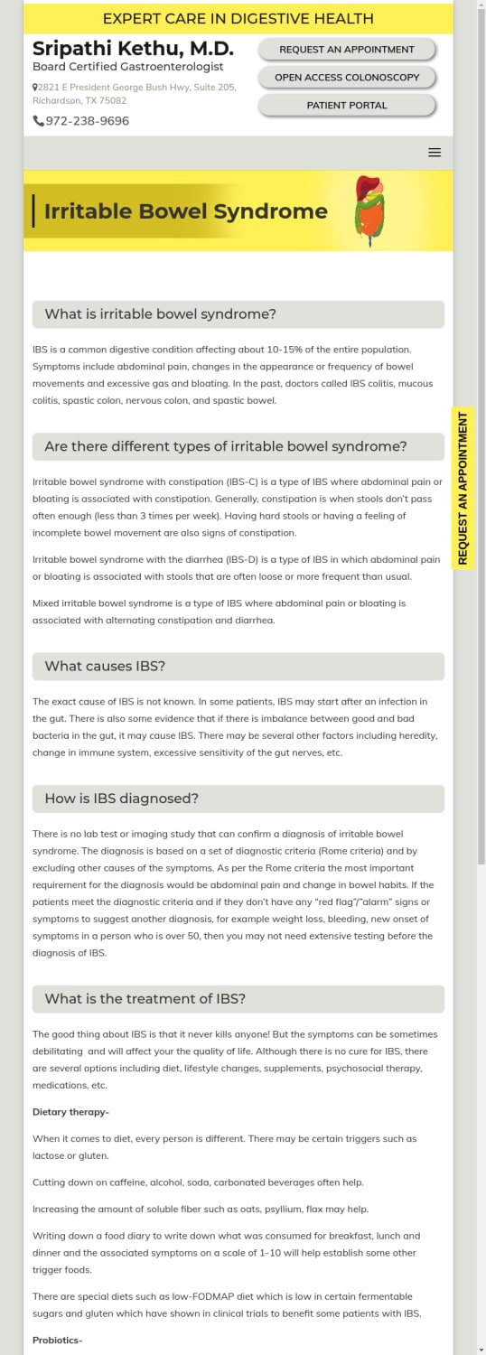 Irritable Bowel Syndrome - Sripathi Kethu, M.D.