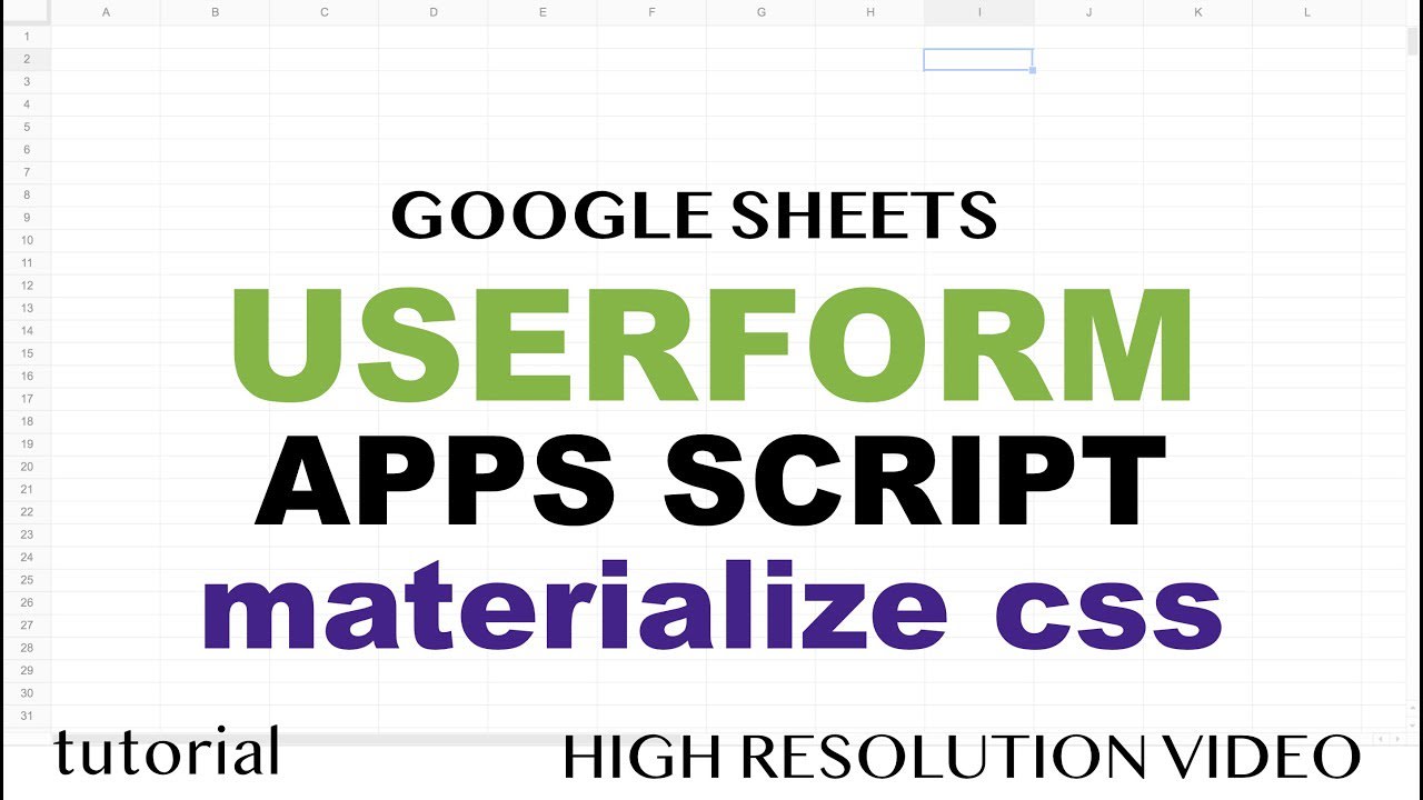 Google Sheets - Userform