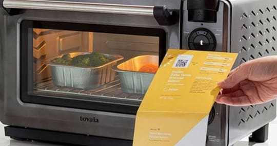 Self-cooking oven by scanning soda and recipe