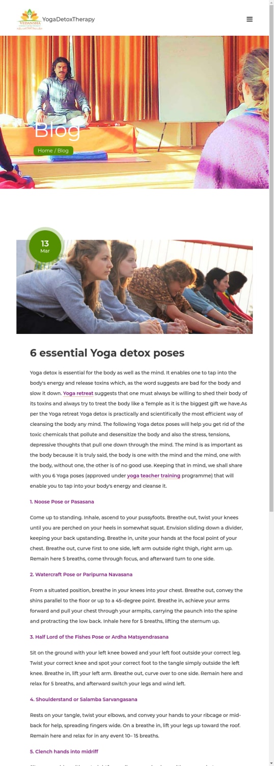6 essential Yoga detox poses