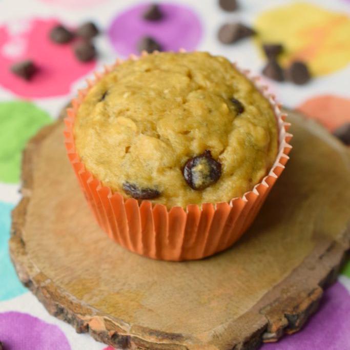 Banana Applesauce Muffins with Chocolate Chips