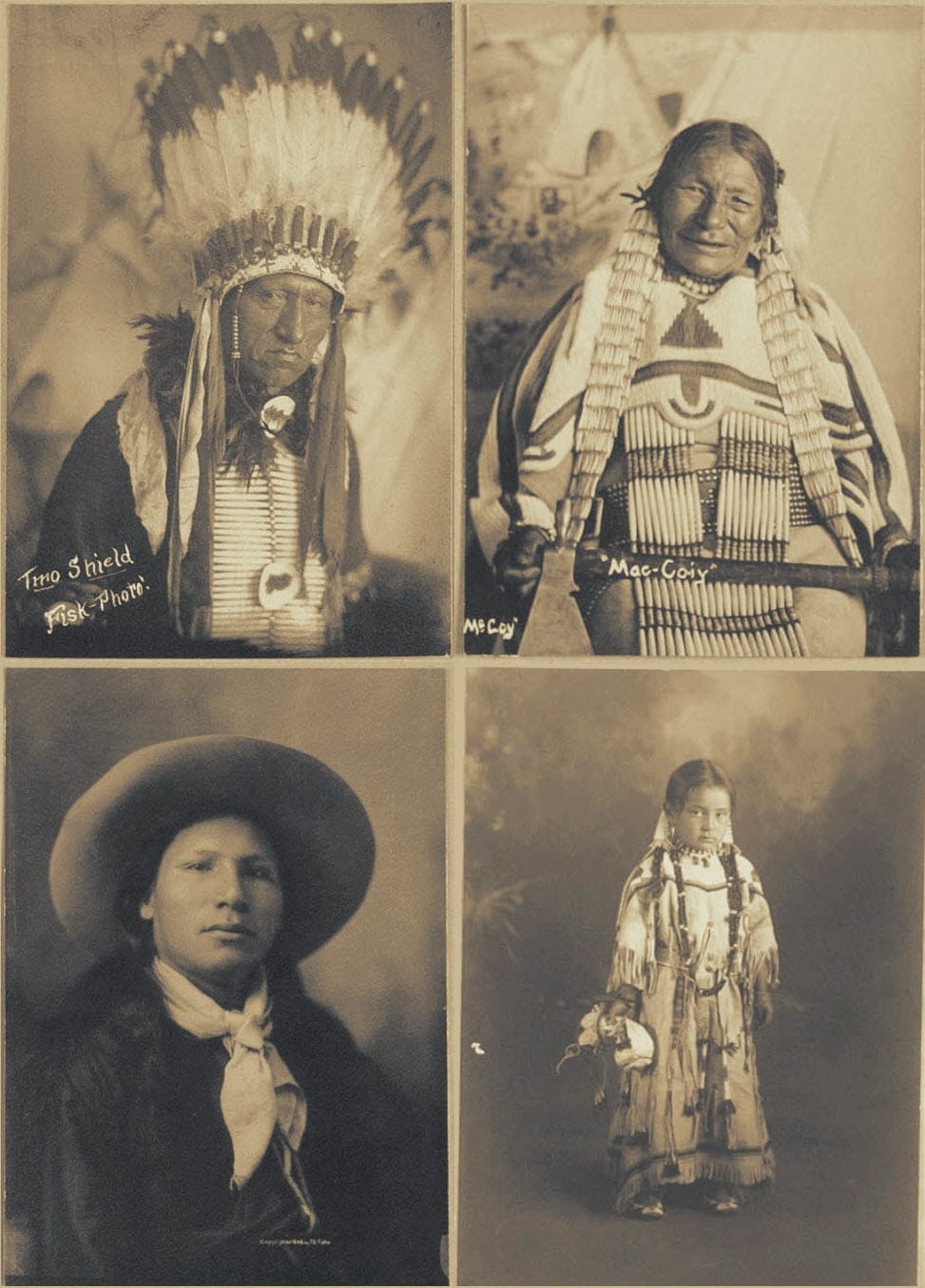 Studio portraits of North Dakota Sioux, circa 1910