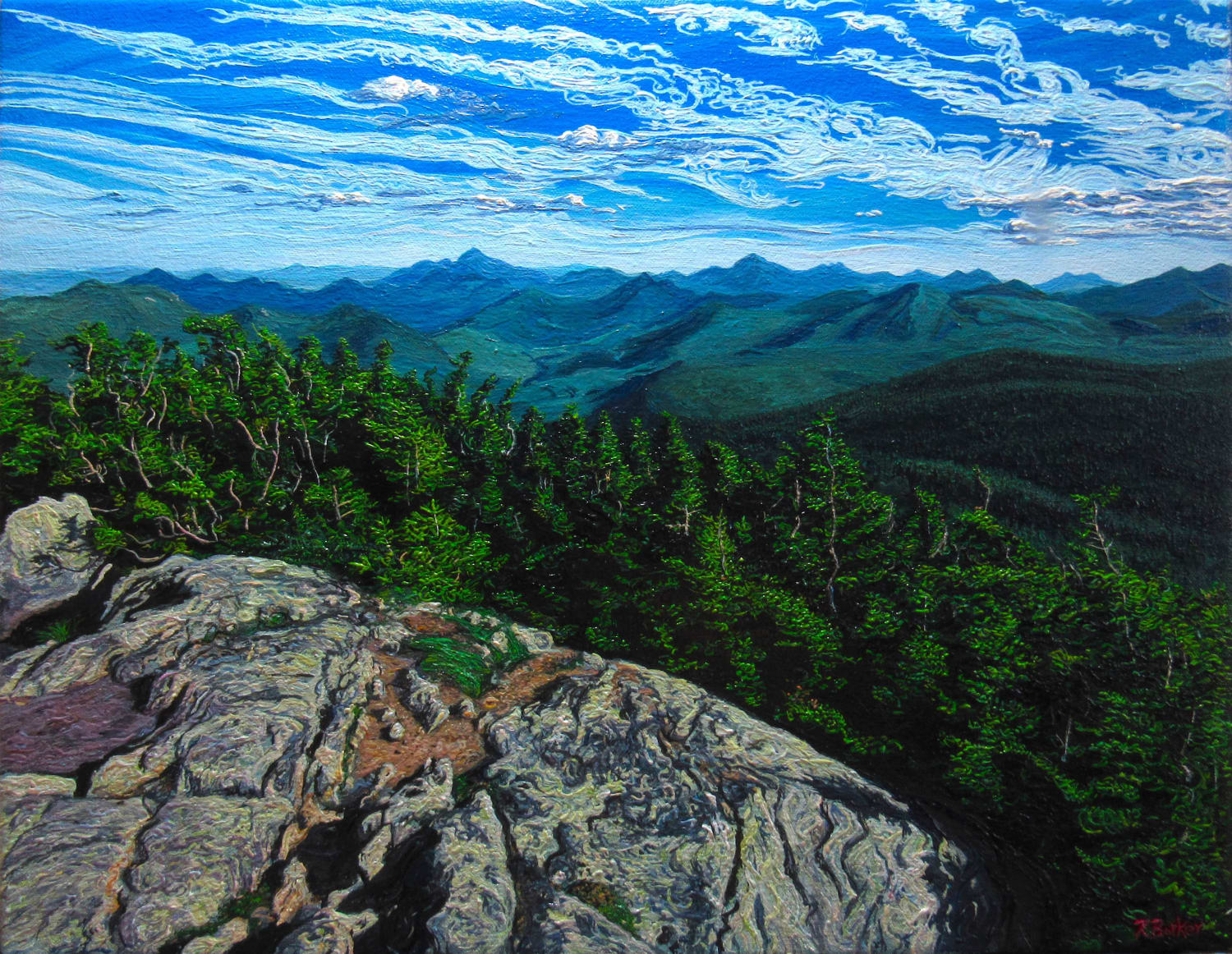 I painted the view from the summit of Mt. Jackson, New Hampshire, USA