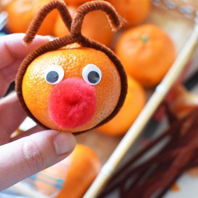 Reindeer Mandarin Oranges Craft + Brighten Someone's Day