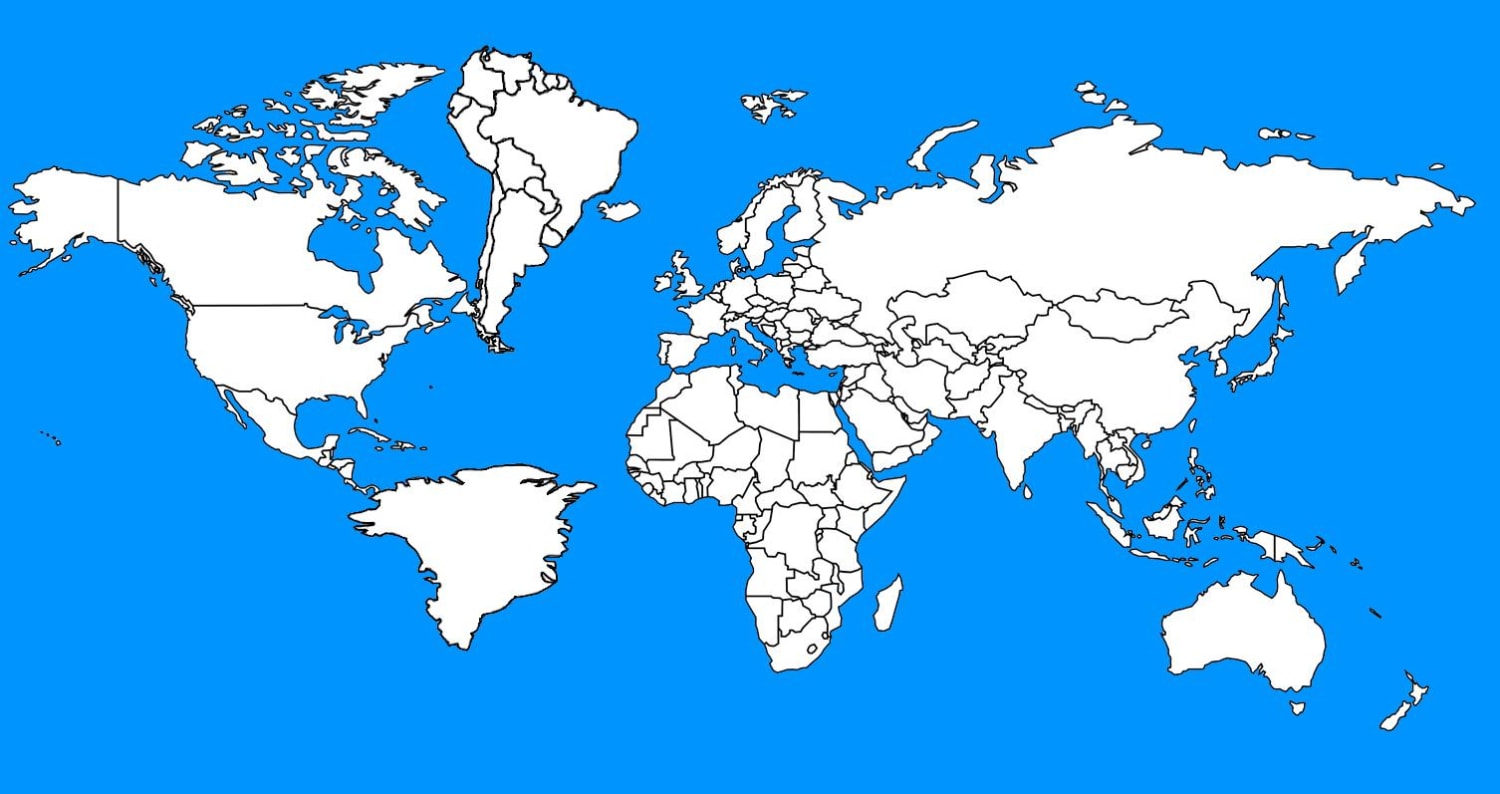World map but if South America and Greenland switched spots