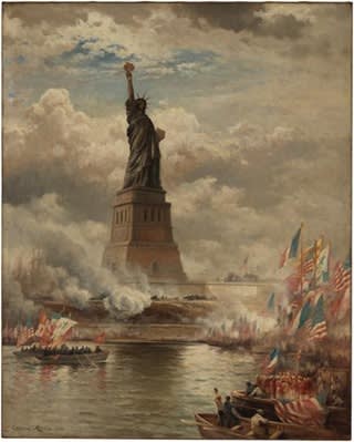 As the home of the 1st Congress under the U.S. Constitution, NYC was the site of the 1st counting of the Electoral College votes, which certified Washington's election in 1789...https://t.co/C0EjPyZ2Qn 🎨 : Edward Moran, Statue of Liberty Enlightening the World, 1886, 34.100.260