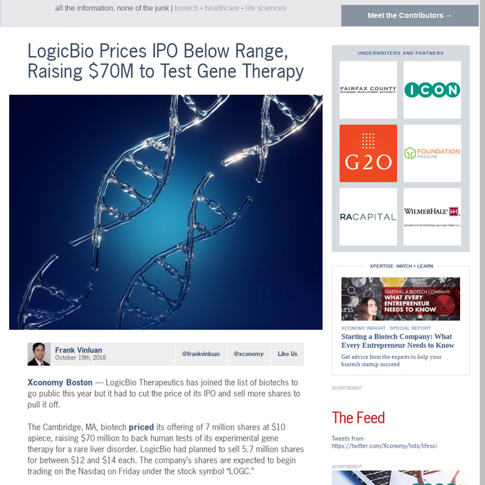 LogicBio Prices IPO Below Range, Raising $70M to Test Gene Therapy