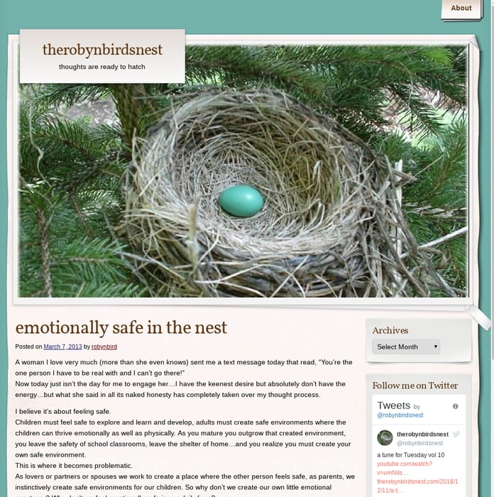 emotionally safe in the nest