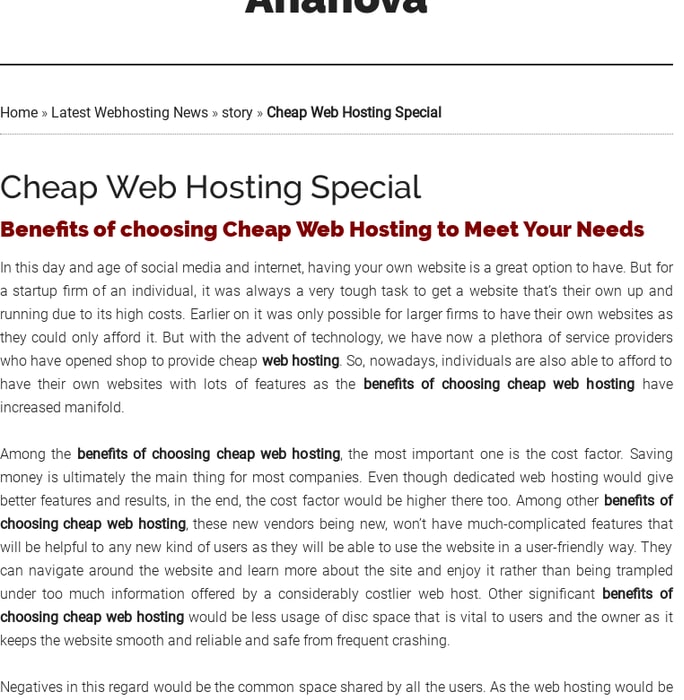Cheap Web Hosting Special