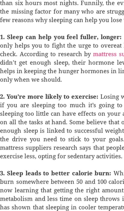 Know Sleeping Can Help You Lose Weight