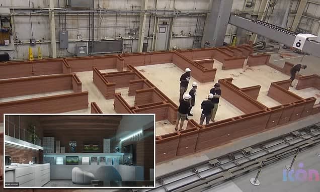 Amazing video shows Texas tech firm 3D PRINTING room to help NASA simulate life on Mars as it prepares to send astronauts to the Red Planet by 2037