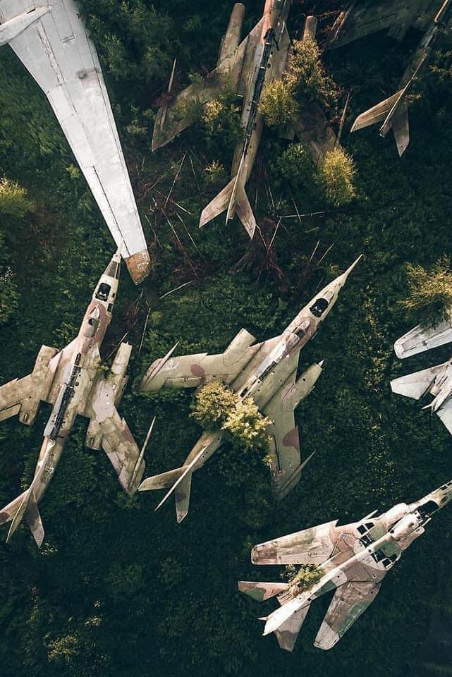 These abandoned Russian fighter jets. More info in comments