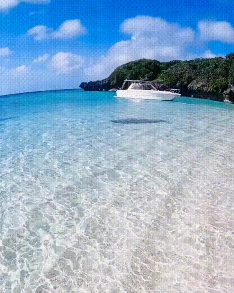 Clear waters are clear in Okinawa, Japan.
