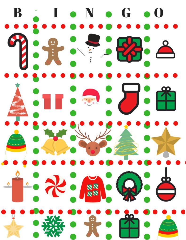 DIY Christmas Bingo Game Free Printable