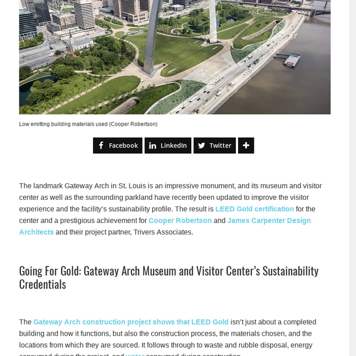 LEED Gold For In Topography Embedded Gateway Arch Museum