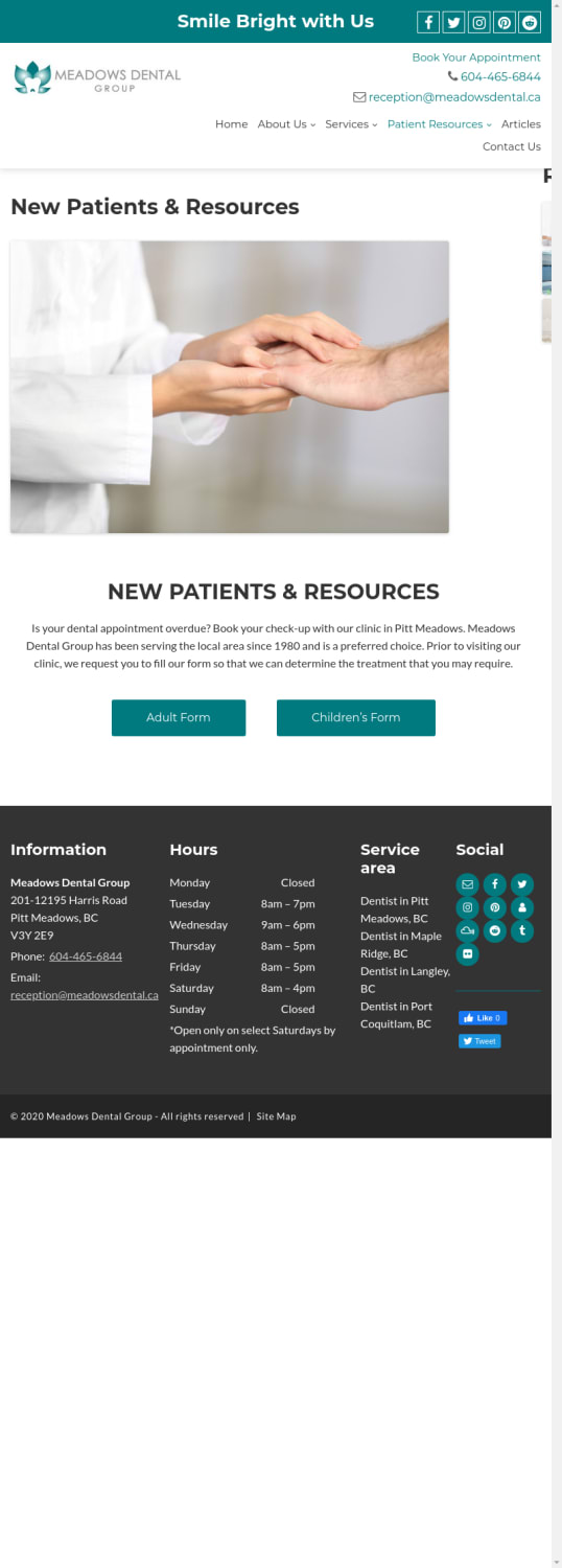 New Patients & Resources in Pitt Meadows - Meadows Dental Group