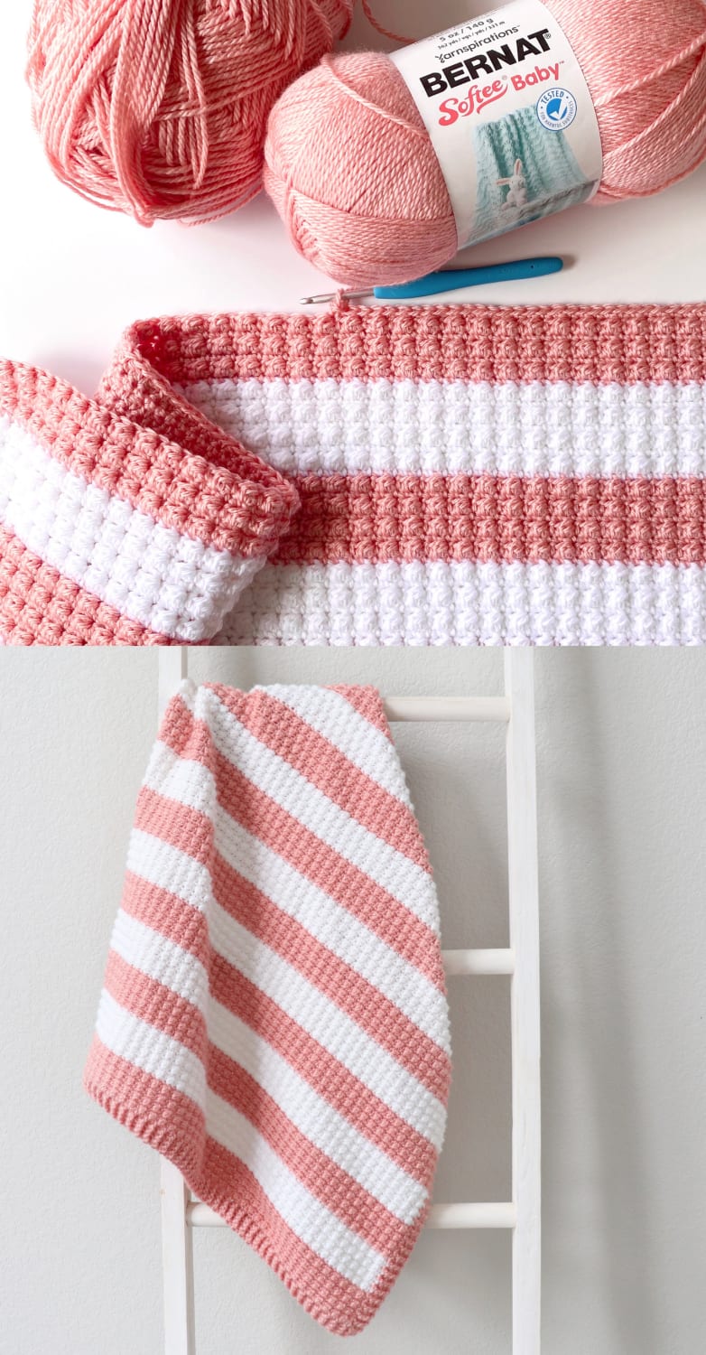 Free Pattern - Crochet Fruity Stripes Baby Blanket