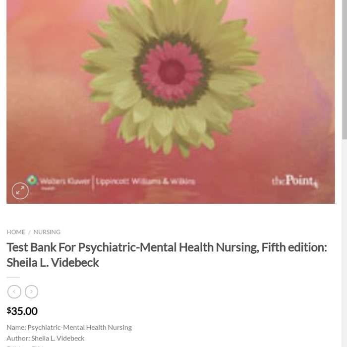 Test Bank For Psychiatric-Mental Health Nursing, Fifth edition: Sheila L. Videbeck