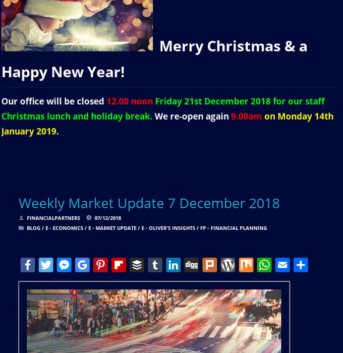 Weekly Market Update 7 December 2018