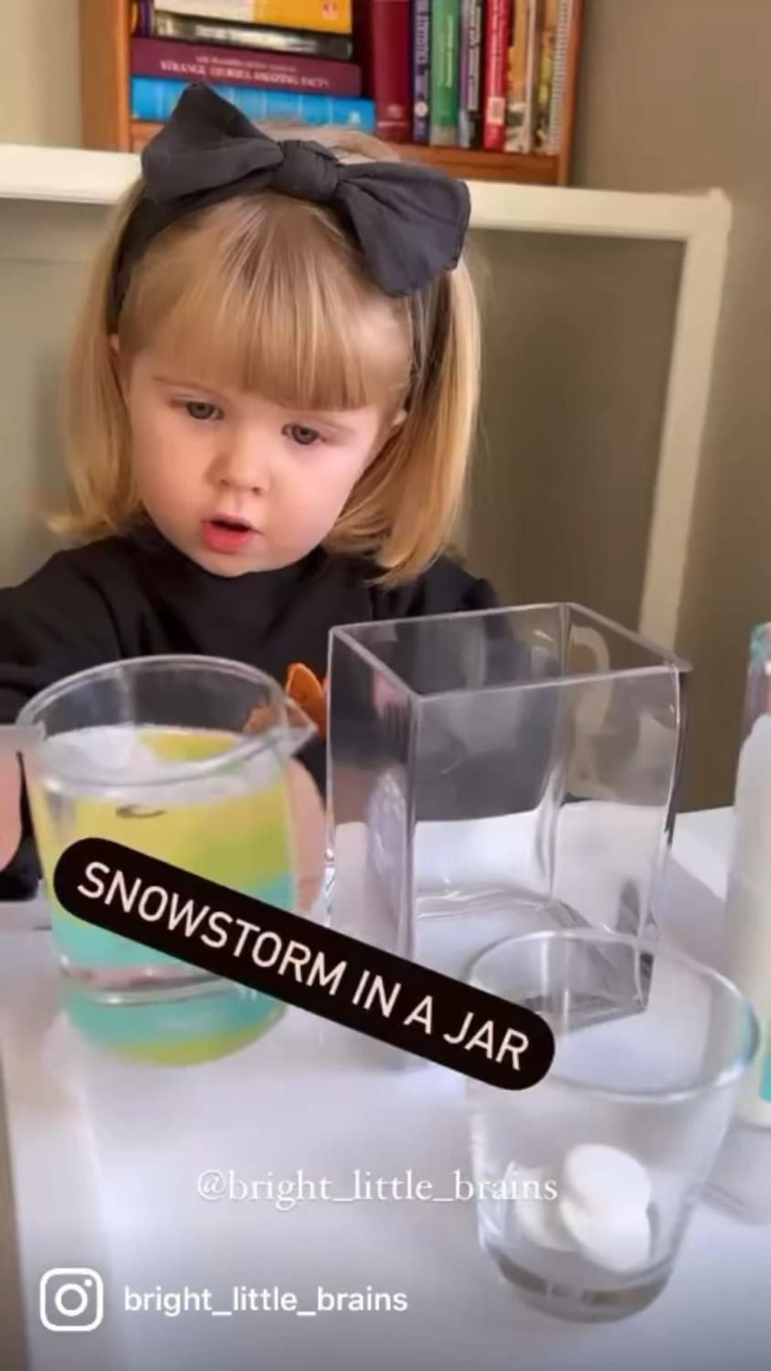 A SNOWSTORM experiment- STEM for toddlers