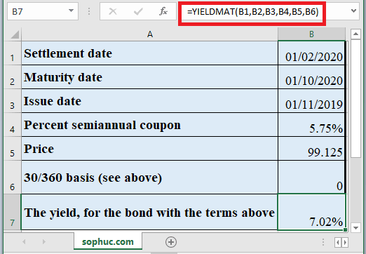 How to use YIELDMAT Function in Excel