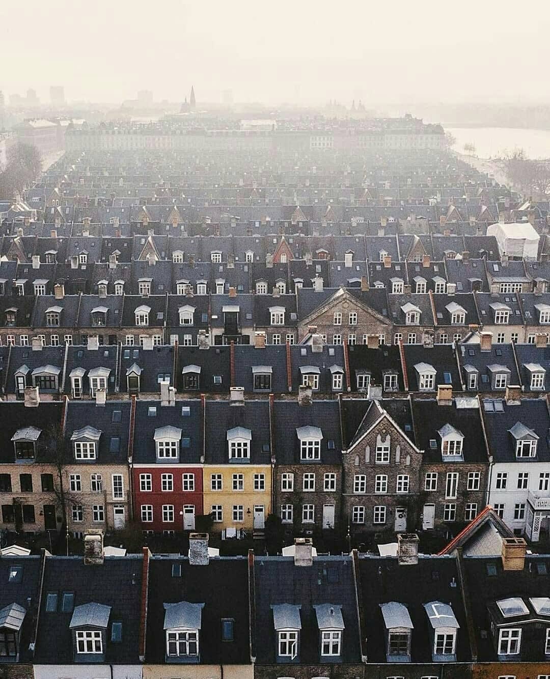 The "Potato rows" houses (Kartoffelrækkerne), Copenhagen, Denmark. Photo by astridkbh