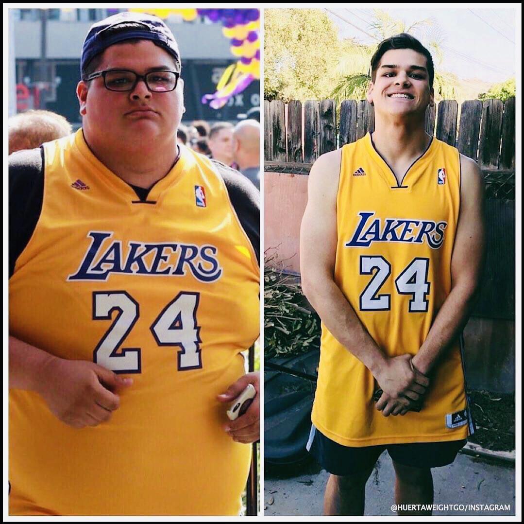 After Kobe's final game, he was inspired to start working out and ended up losing 170 Ibs.