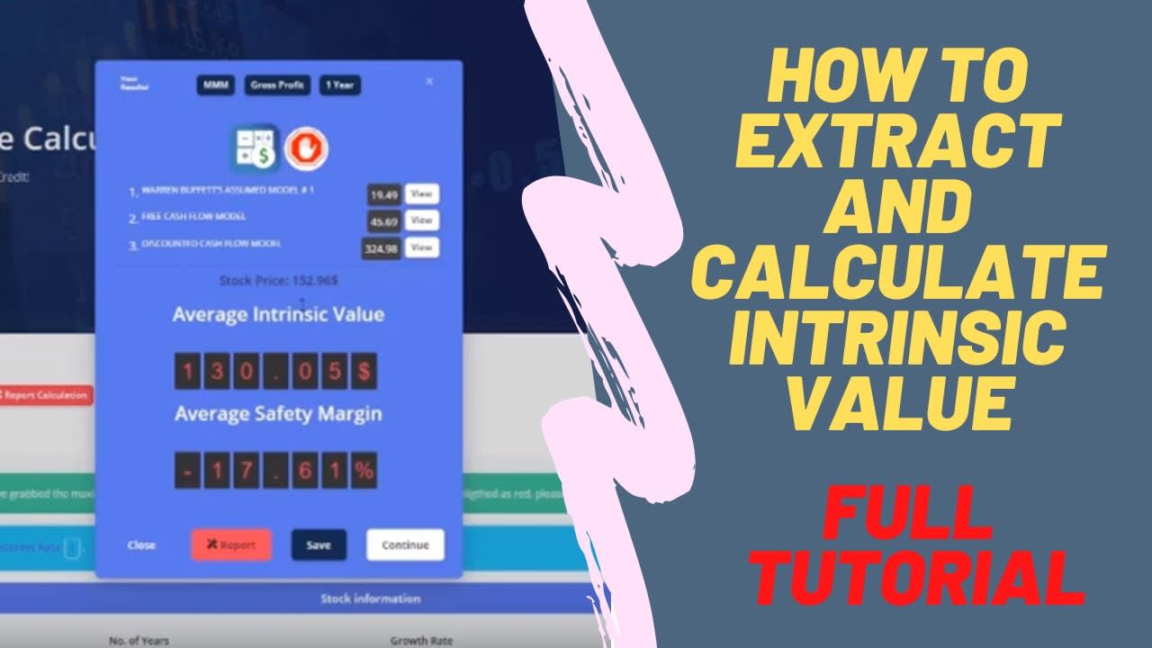 how to extract and calculate intrinsic value - FREE TO USE