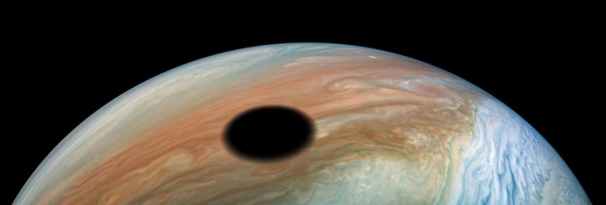 NASA Captures A Solar Eclipse On Jupiter Made By Its Volcanic Moon