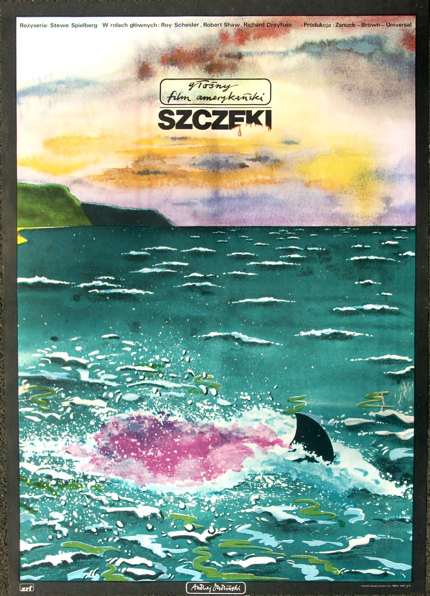 Steven Spielberg's JAWS - Released on this day in 1975 - Polish release poster - Art by Andrzej Dudzinski