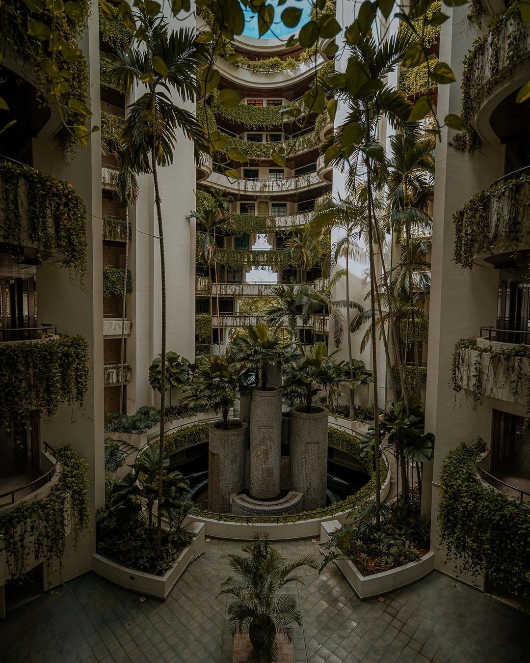 Vertical forest inside a building in Singapore.