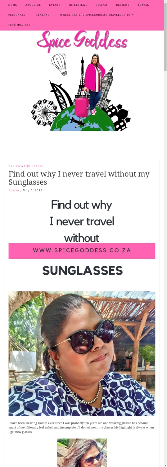 Find out why I never travel without my Sunglasses