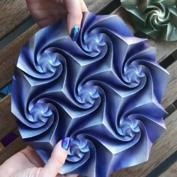 Unique origami with a single sheet of paper