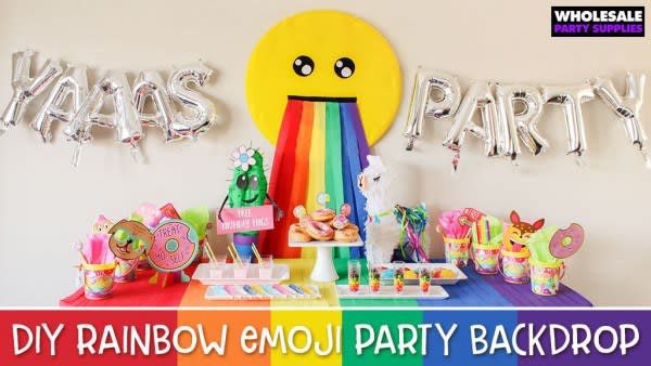 DIY Rainbow Throw Up Emoji Decoration
