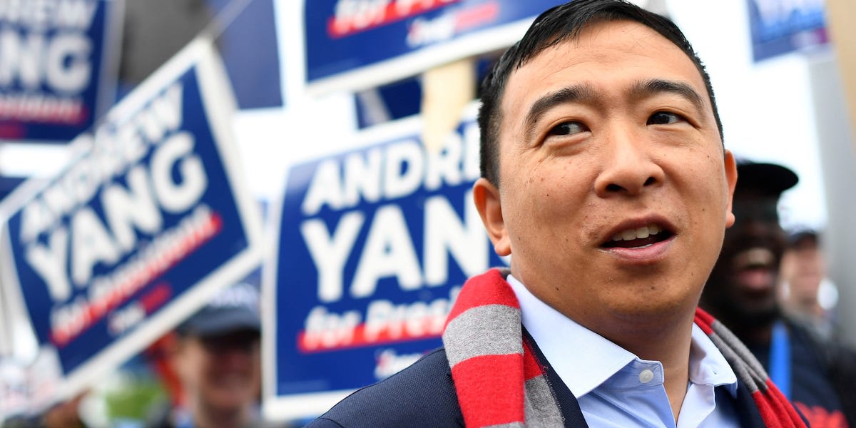 Andrew Yang wants to regulate big tech without breaking it up and says his fan Elon Musk is in full support