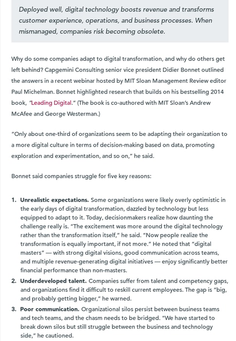 5 reasons companies struggle with digital transformation