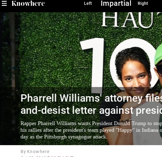 Pharrell Williams' attorney files cease-and-desist letter against president