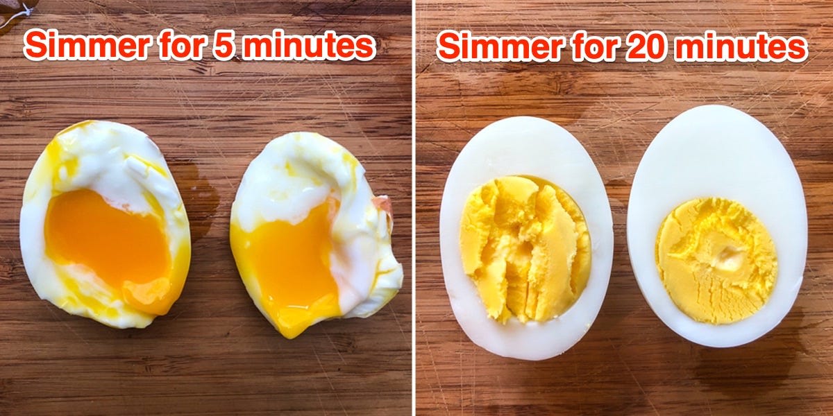 Photos show how a hard-boiled egg looks depending on how you cook it