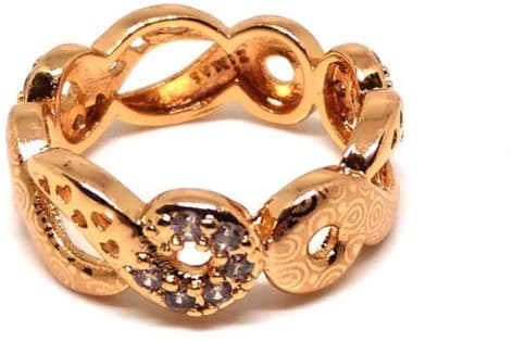 Gold Plated Toyoba Finger Ring with White Stone - TR679 price in bangladesh